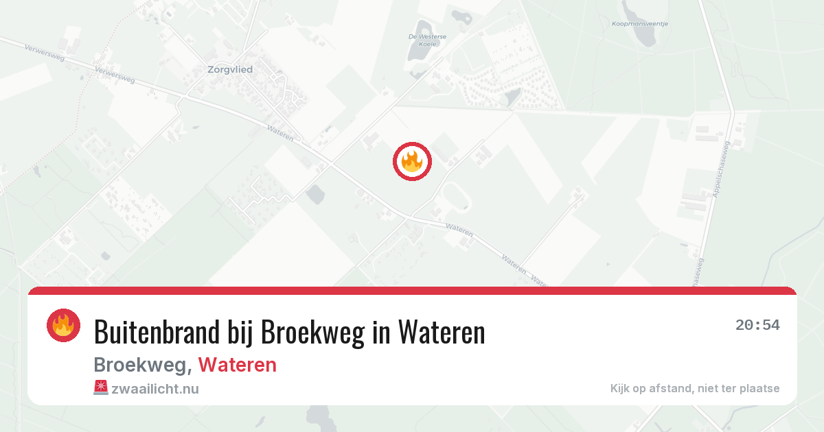 Buitenbrand bij Broekweg in Wateren — 21 mrt 2026
