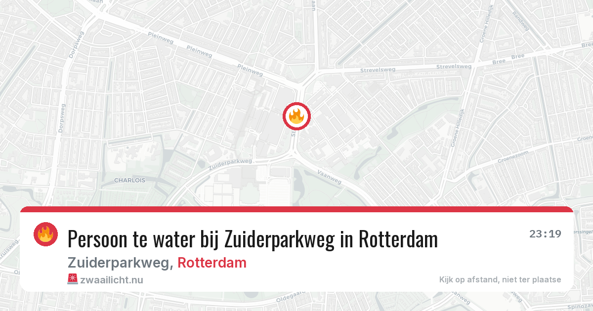 Persoon te water bij Zuiderparkweg in Rotterdam — 15 jul 2026