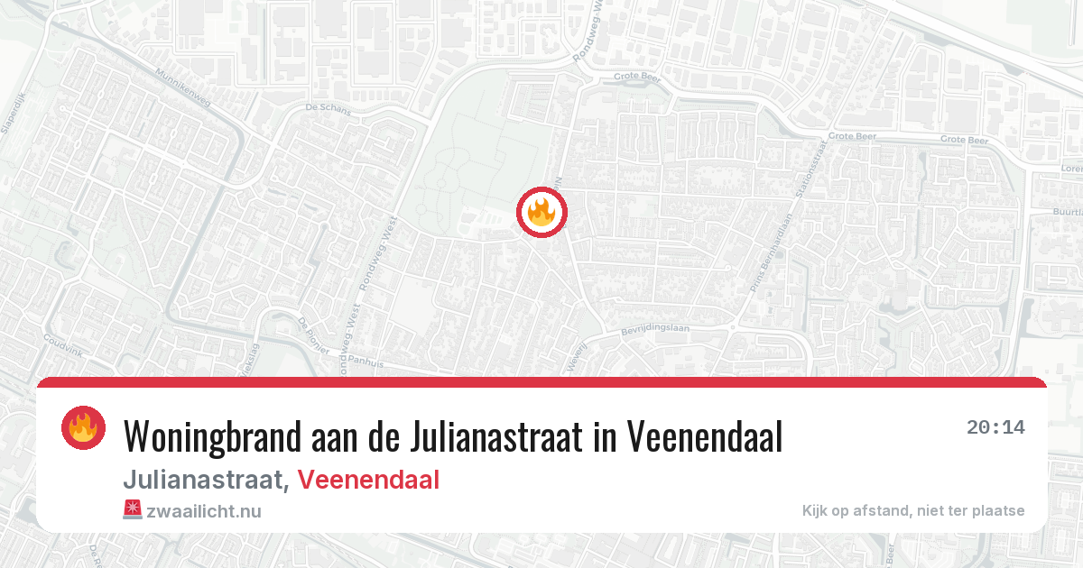 Woningbrand aan de Julianastraat in Veenendaal — 17 jan 2026