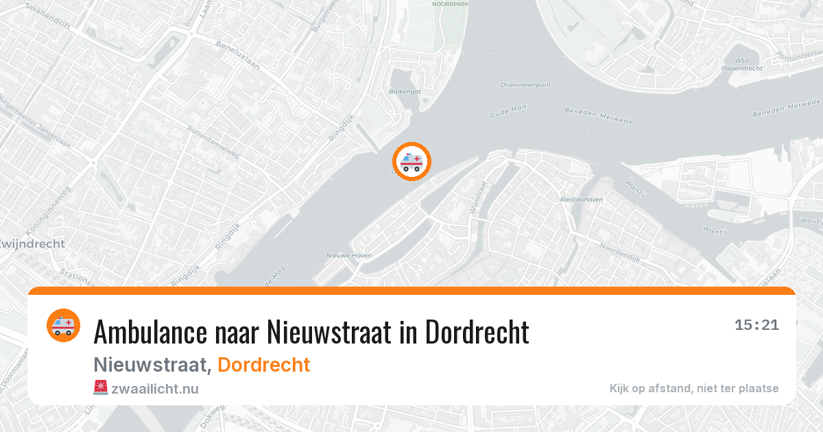 Ambulance naar Nieuwstraat in Dordrecht — 23 mrt 2026
