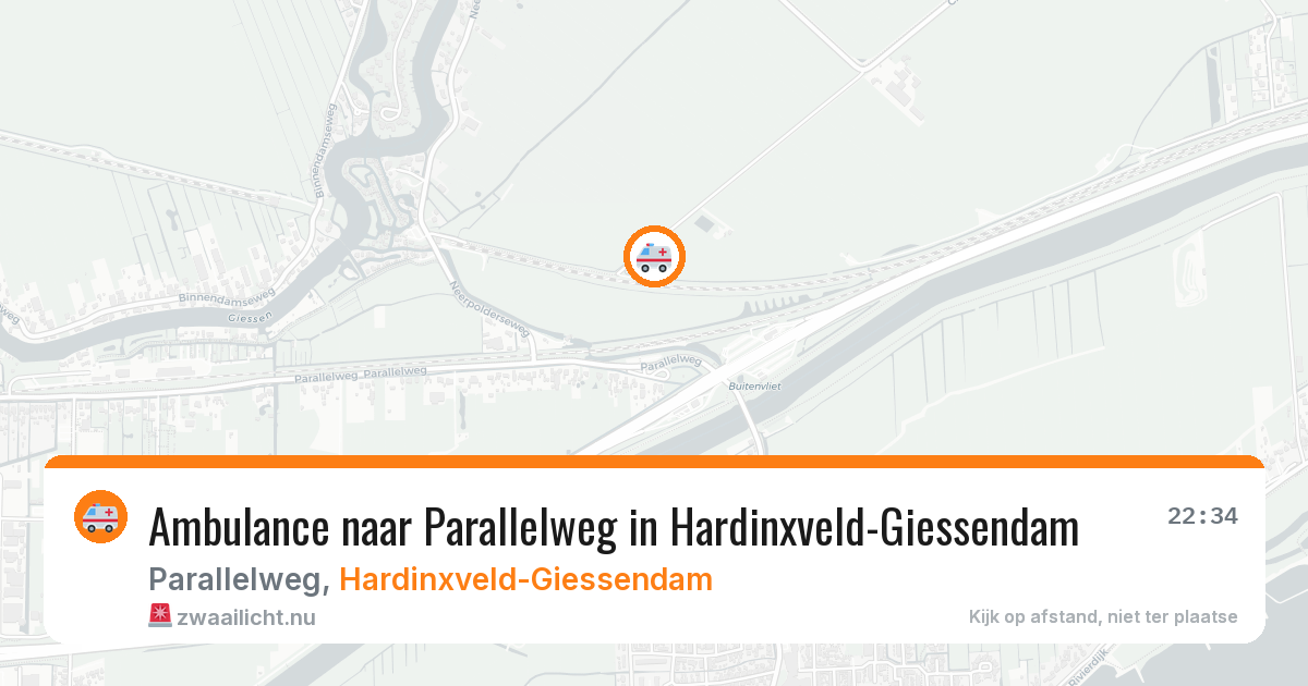 Ambulance naar Parallelweg in Hardinxveld-Giessendam — 13 jul 2026