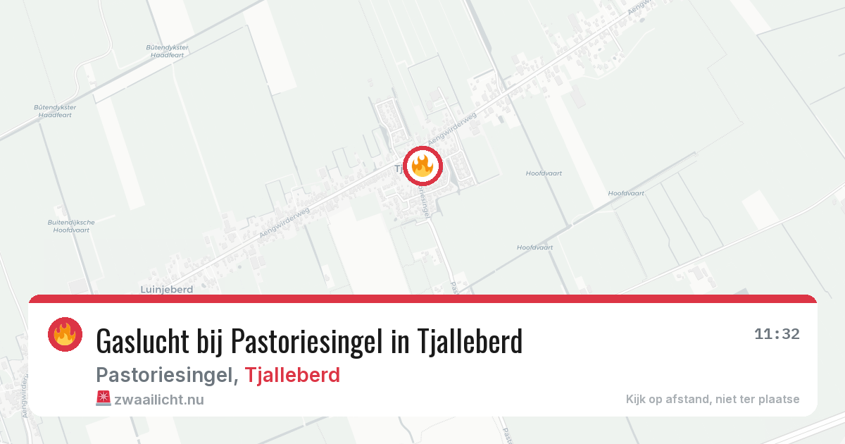 Gaslucht bij Pastoriesingel in Tjalleberd — 27 mei 2026
