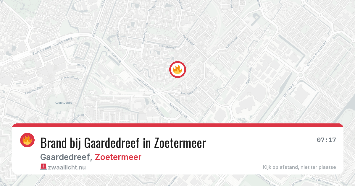 Brand bij Gaardedreef in Zoetermeer — 19 mrt 2026