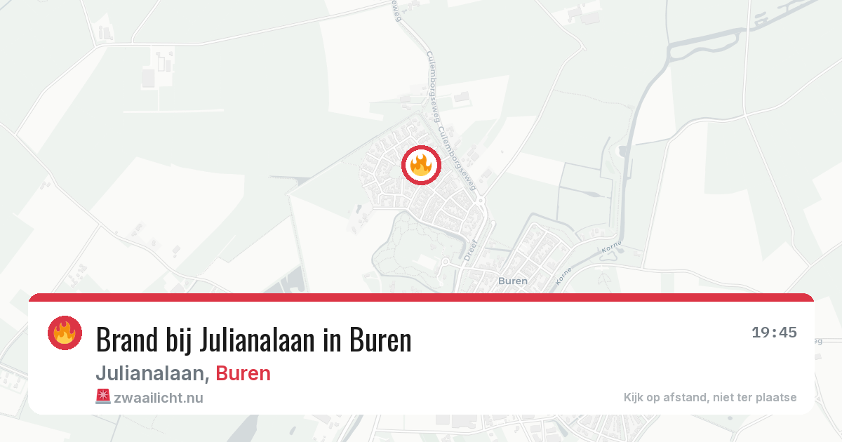 Brand bij Julianalaan in Buren — 21 jul 2026