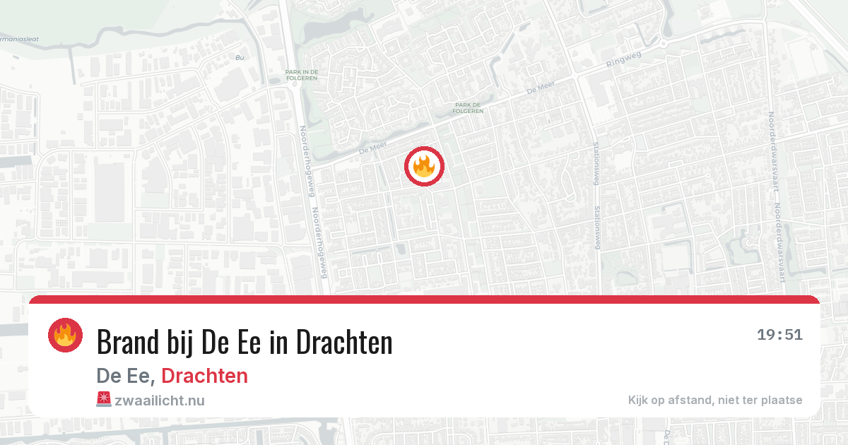 Brand bij De Ee in Drachten — 16 mrt 2026