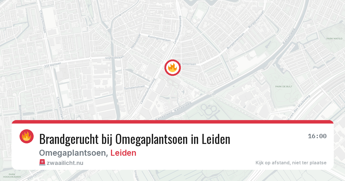 Brandgerucht bij Omegaplantsoen in Leiden — 18 mei 2026