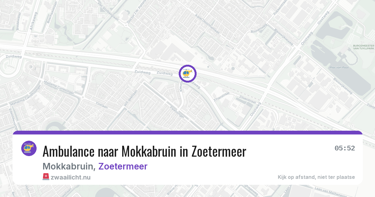 Ambulance naar Mokkabruin in Zoetermeer — 4 jun 2026