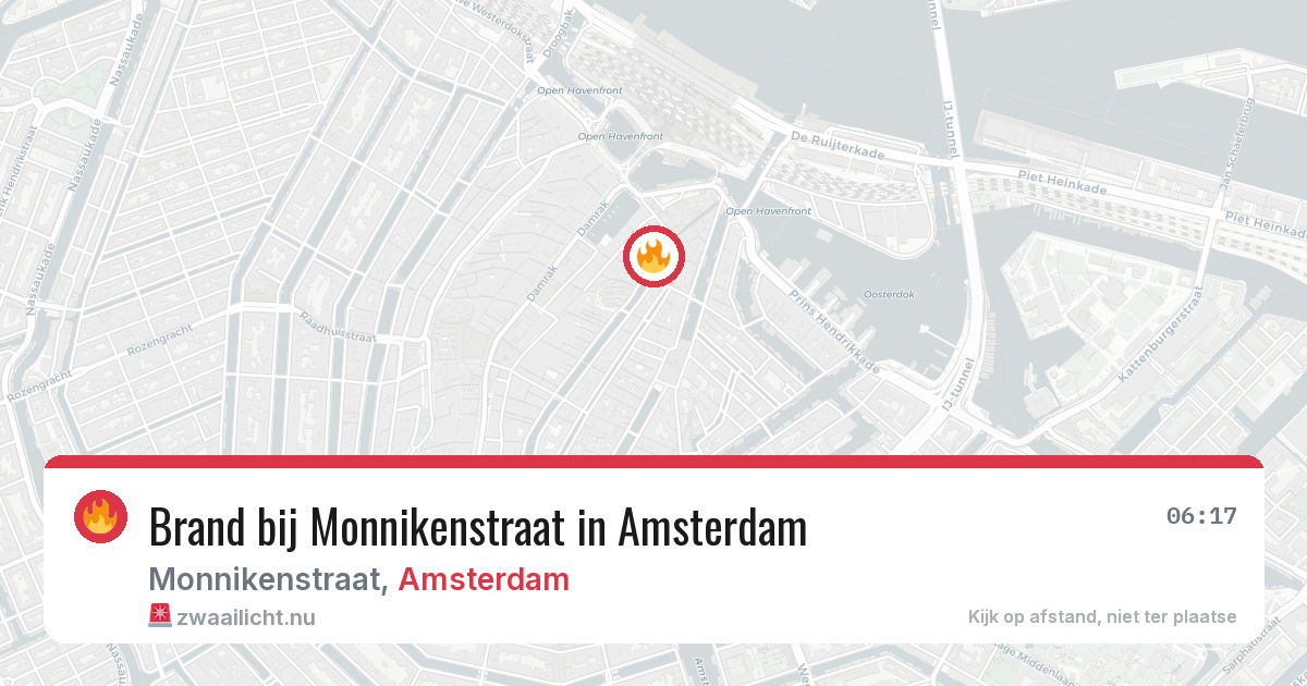 Brand bij Monnikenstraat in Amsterdam — 26 jul 2026
