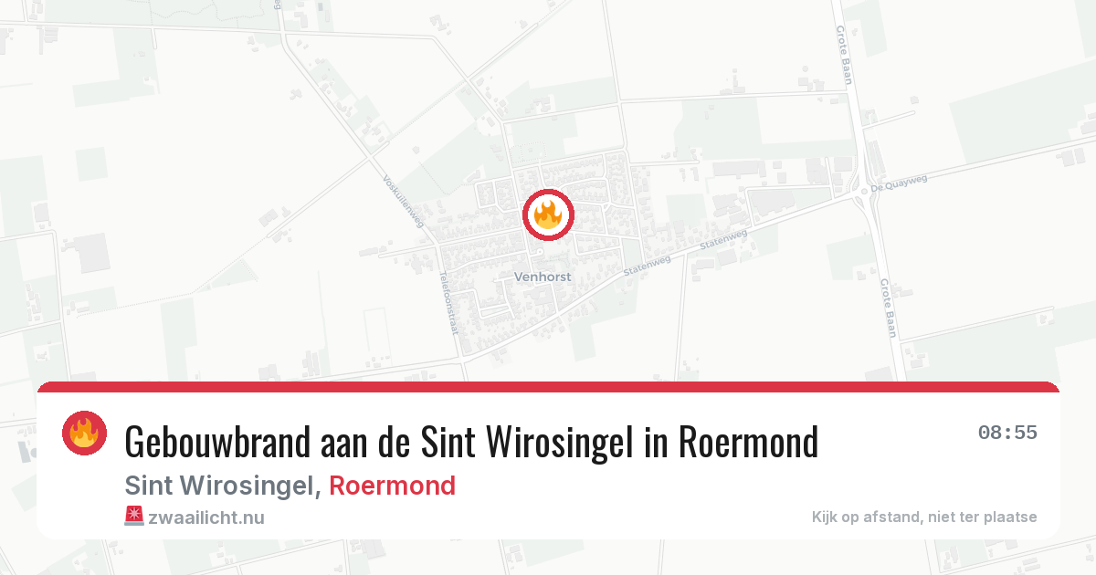 Gebouwbrand aan de Sint Wirosingel in Roermond — 24 jan 2026