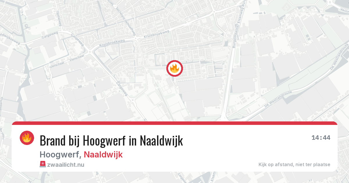 Brand bij Hoogwerf in Naaldwijk — 23 apr 2026