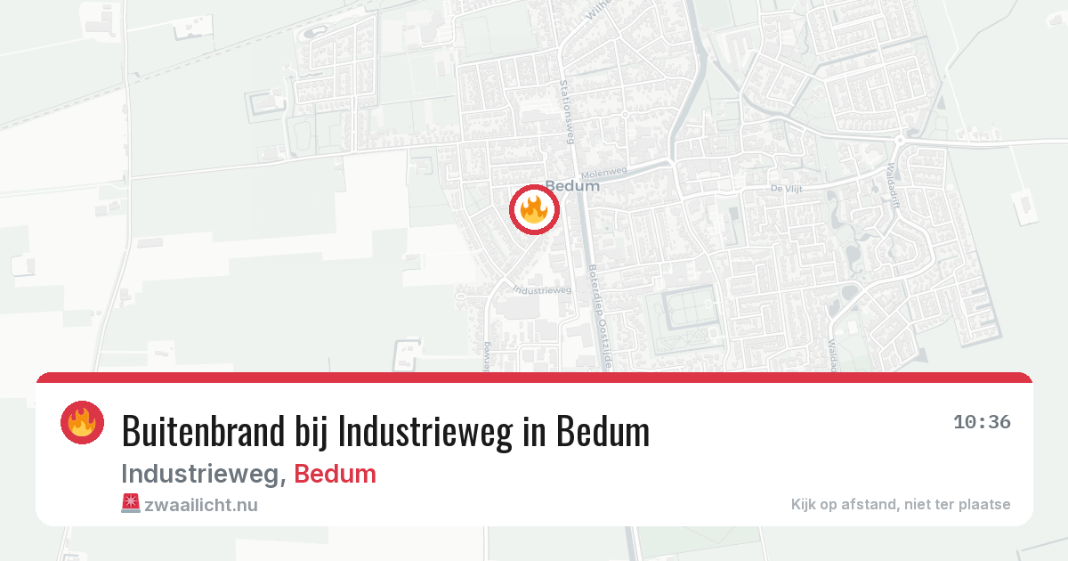 Buitenbrand bij Industrieweg in Bedum — 29 jun 2026