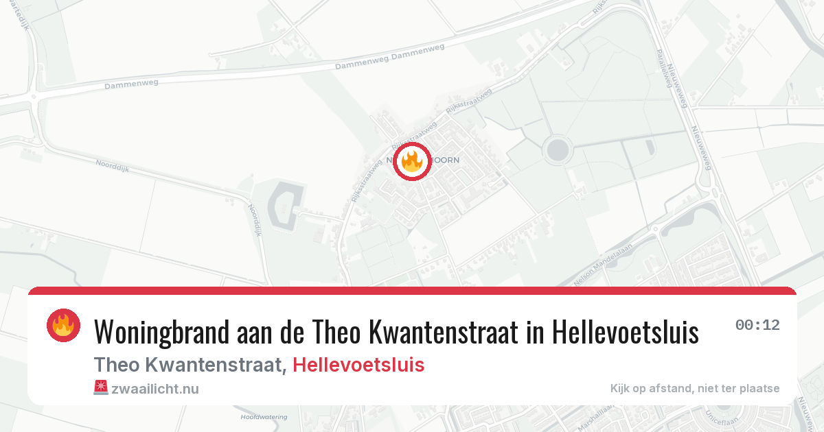 Woningbrand aan de Theo Kwantenstraat in Hellevoetsluis — 21 mrt 2026