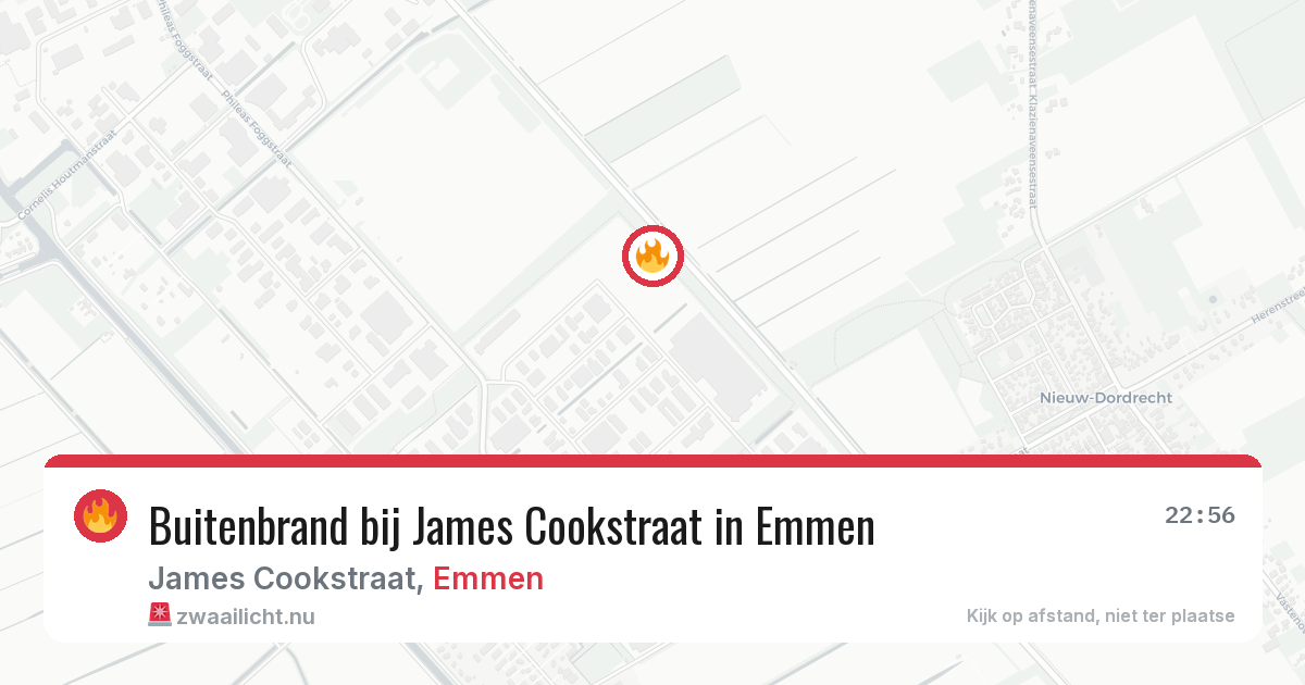 Buitenbrand bij James Cookstraat in Emmen — 22 jul 2026