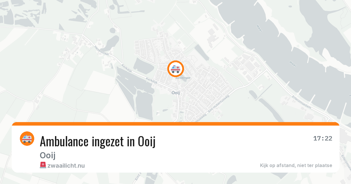 Ambulance ingezet in Ooij — 26 apr 2026