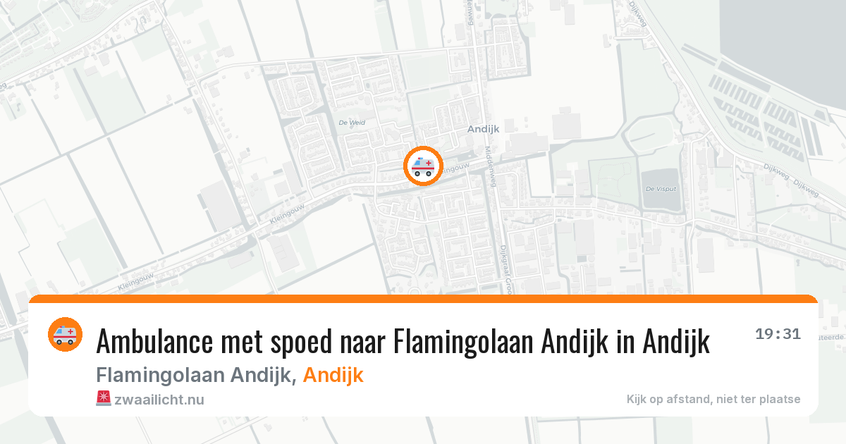 Ambulance met spoed naar Flamingolaan Andijk in Andijk — 14 jul 2026