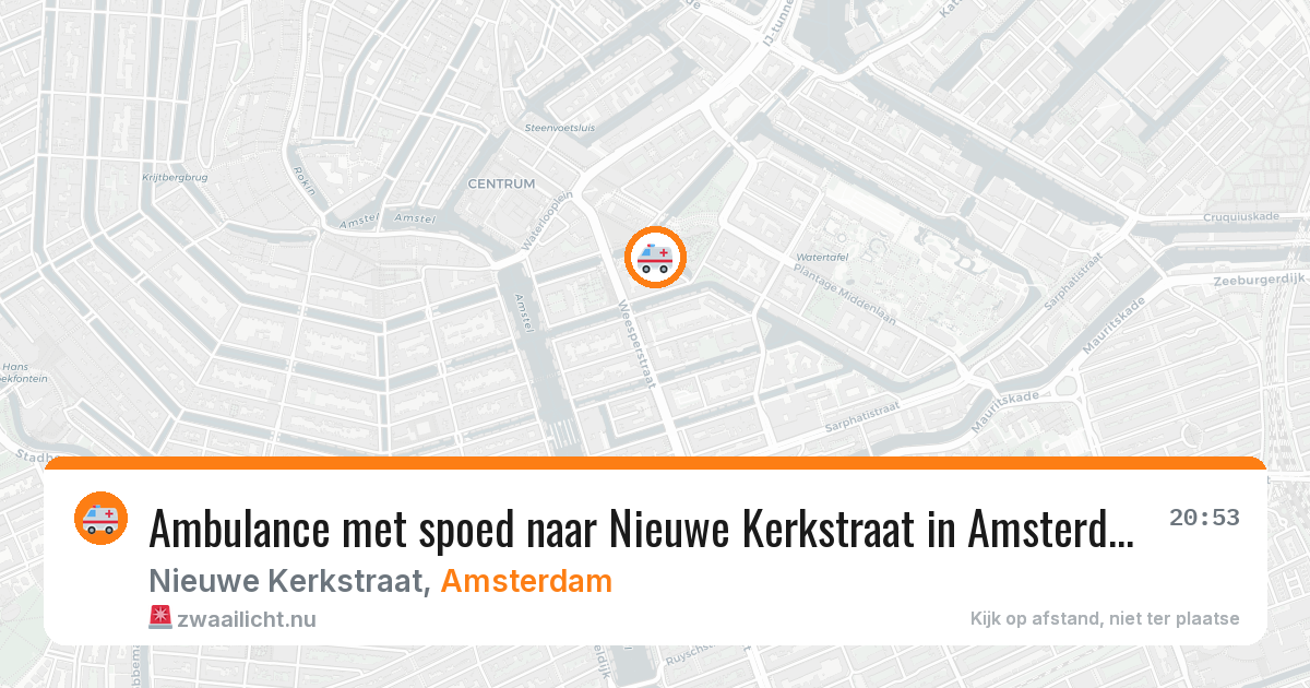 Ambulance met spoed naar Nieuwe Kerkstraat in Amsterdam — 9 jul 2026