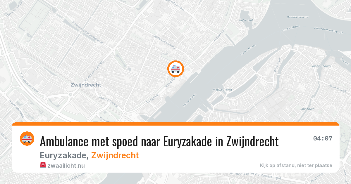 Ambulance met spoed naar Euryzakade in Zwijndrecht — 4 mei 2026