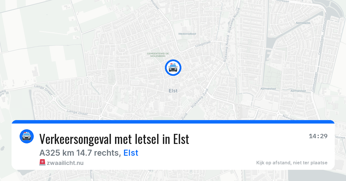 Verkeersongeval met letsel in Elst — 17 jul 2026