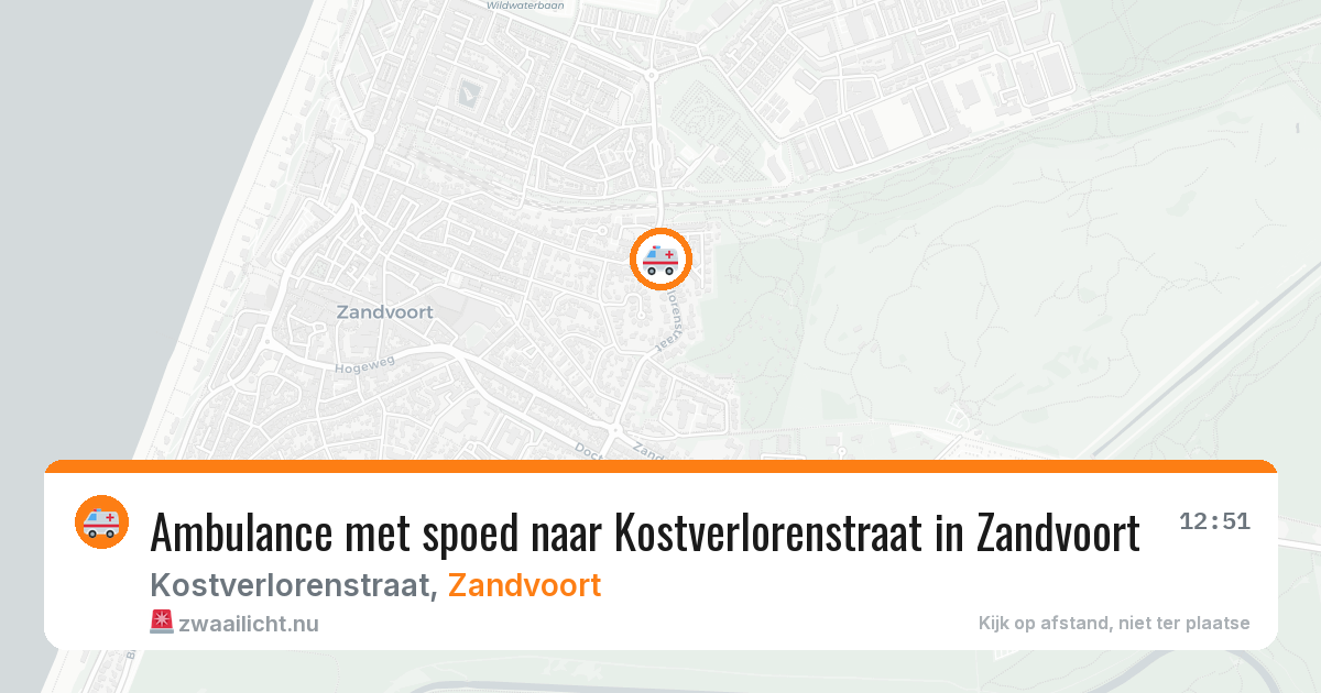 Ambulance met spoed naar Kostverlorenstraat in Zandvoort — 15 jul 2026