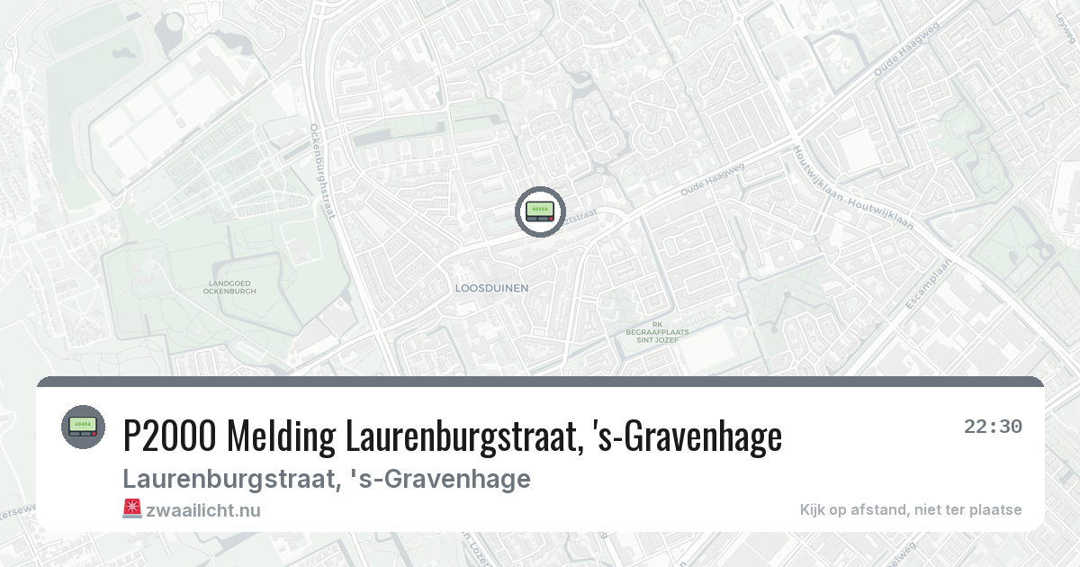 P2000 Melding Laurenburgstraat, 's-Gravenhage — 9 mei 2026