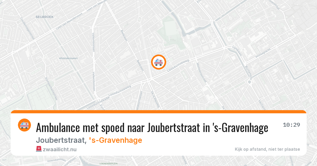 Ambulance met spoed naar Joubertstraat in 's-Gravenhage — 29 mei 2026
