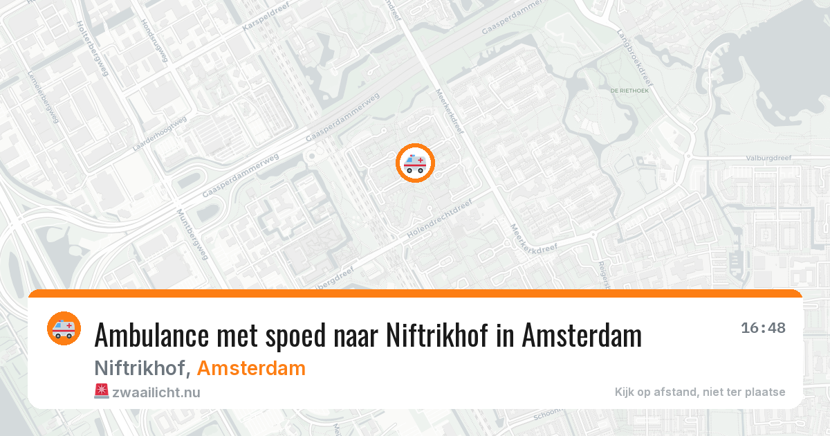 Ambulance met spoed naar Niftrikhof in Amsterdam — 19 mei 2026