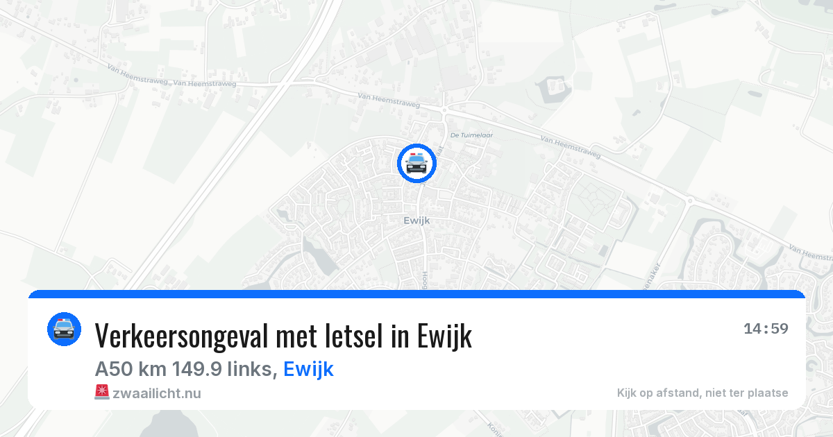 Verkeersongeval met letsel in Ewijk — 15 jul 2026