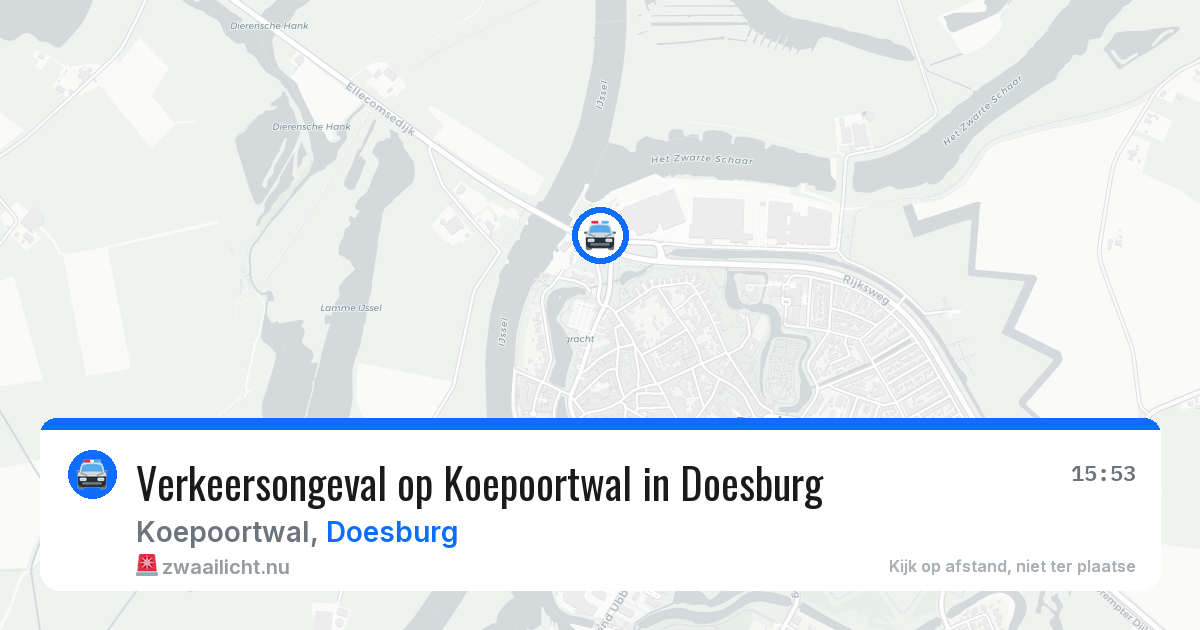 Verkeersongeval op Koepoortwal in Doesburg — 16 jul 2026