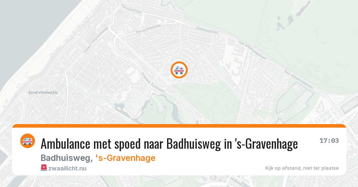 Ambulance met spoed naar Badhuisweg in 's-Gravenhage — 13 jul 2026
