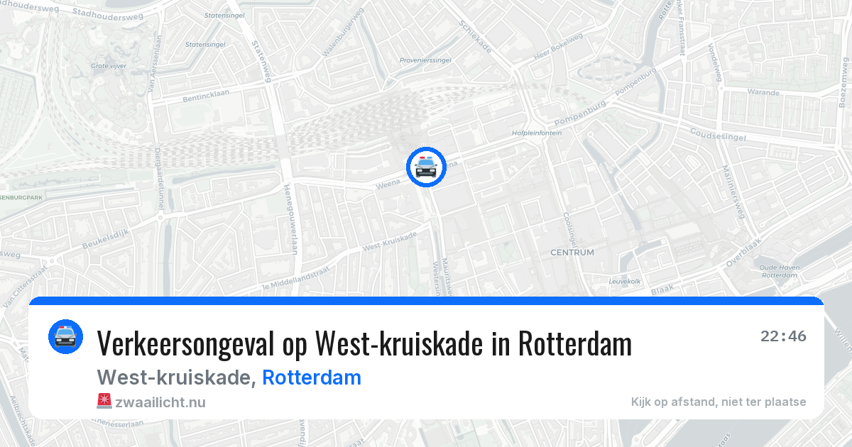 Verkeersongeval op West-kruiskade in Rotterdam — 22 mei 2026