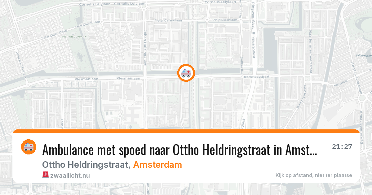 Ambulance met spoed naar Ottho Heldringstraat in Amsterdam — 27 apr 2026