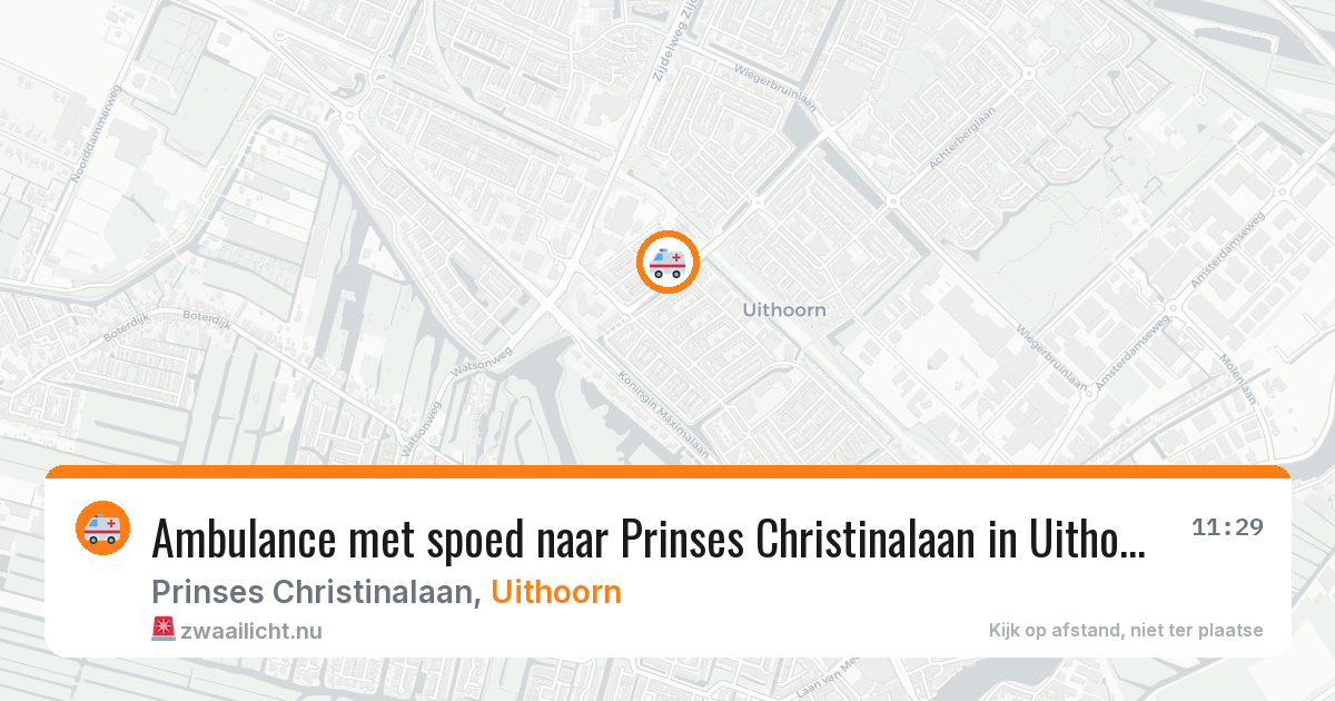 Ambulance met spoed naar Prinses Christinalaan in Uithoorn — 18 jul 2026