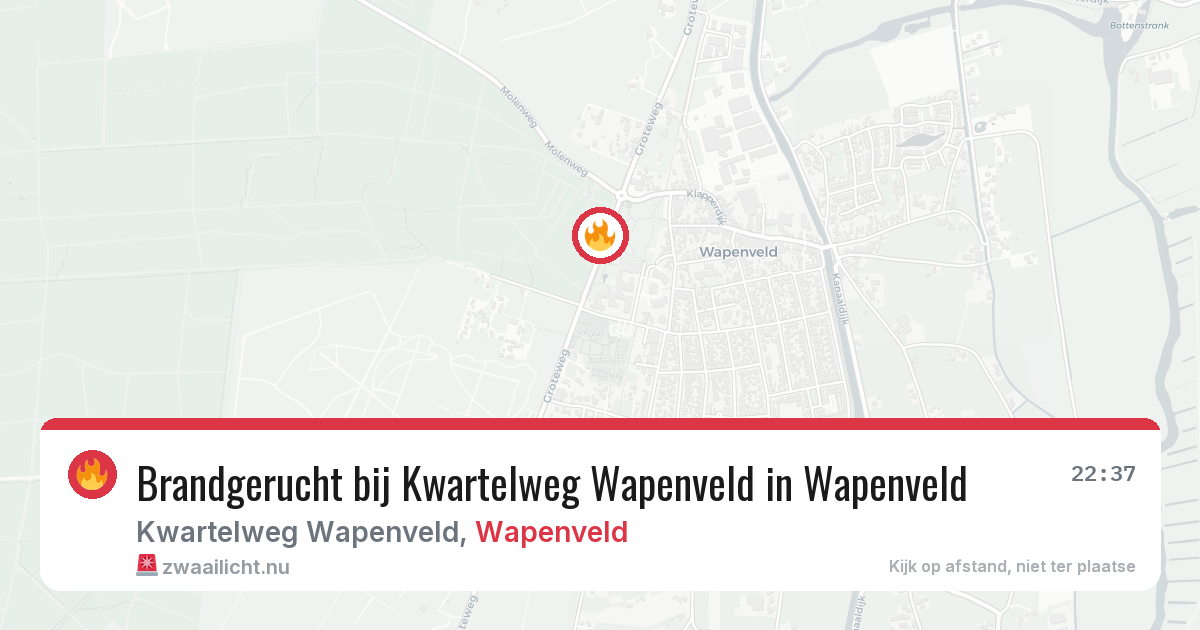 Brandgerucht bij Kwartelweg Wapenveld in Wapenveld — 5 jun 2026