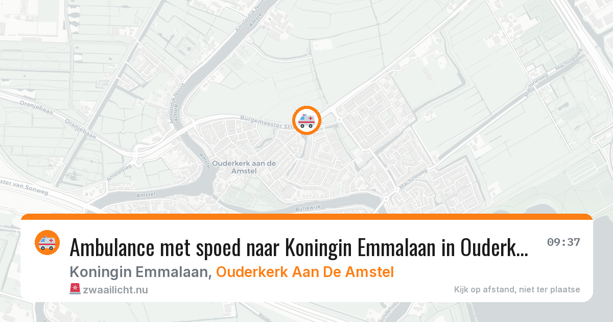 Ambulance met spoed naar Koningin Emmalaan in Ouderkerk Aan De Amstel — 22 mrt 2026