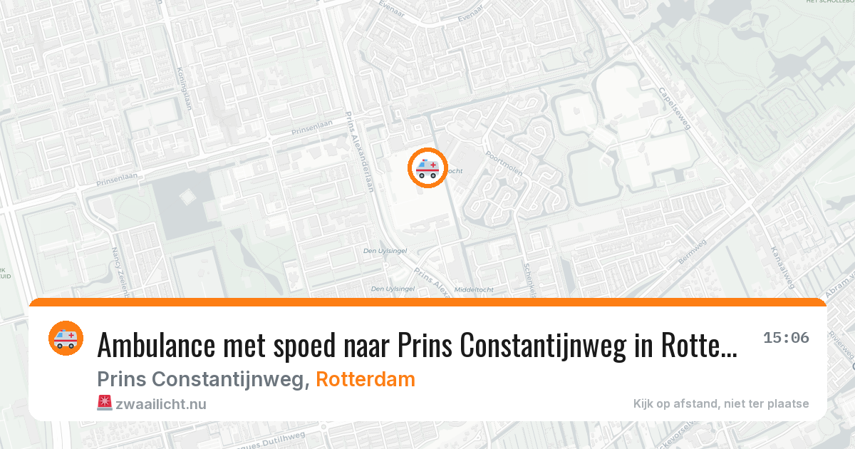 Ambulance met spoed naar Prins Constantijnweg in Rotterdam — 16 jul 2026