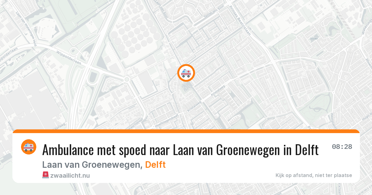 Ambulance met spoed naar Laan van Groenewegen in Delft — 4 jun 2026