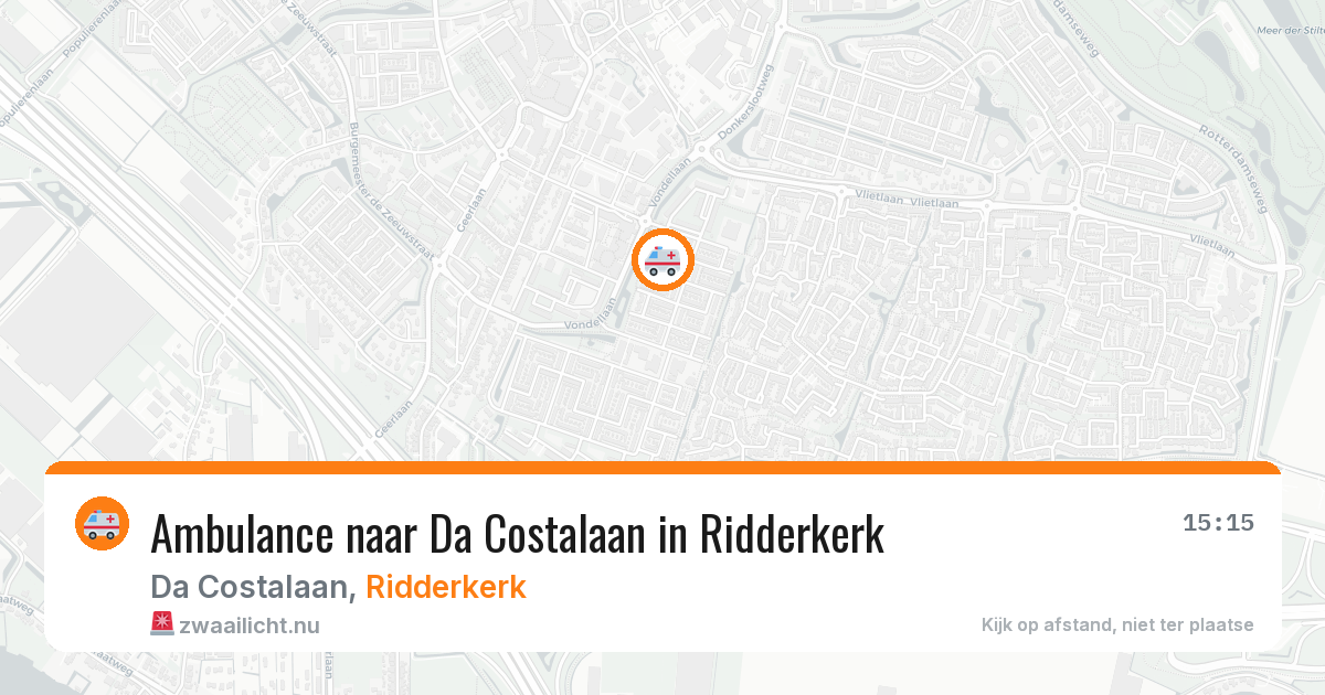 Ambulance naar Da Costalaan in Ridderkerk — 19 mei 2026