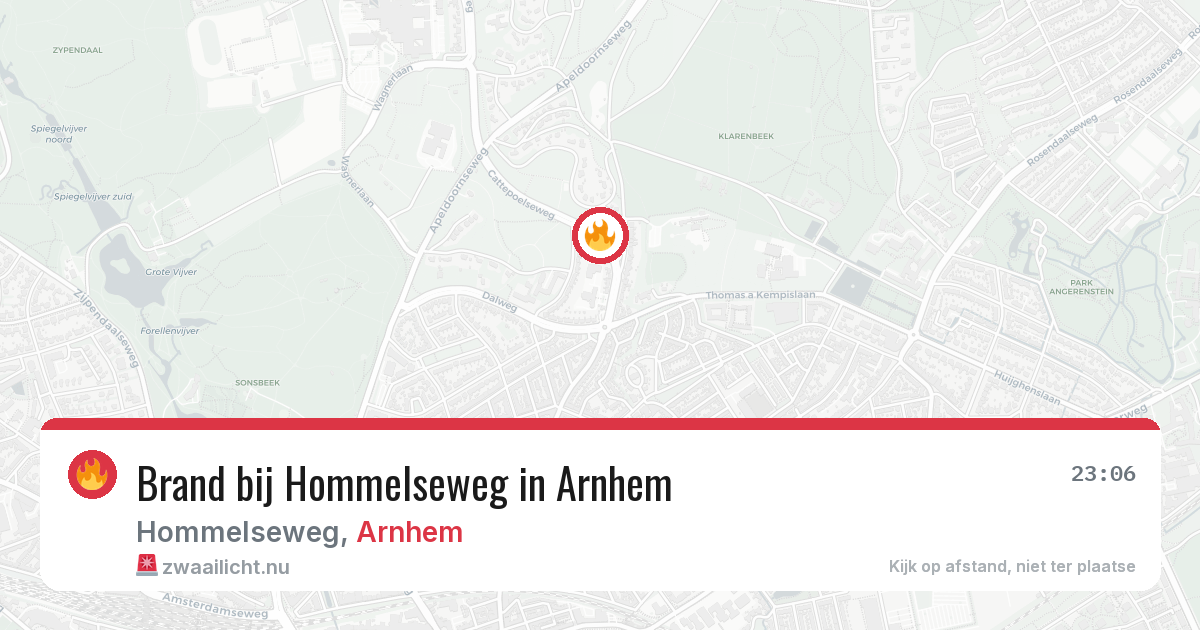 Brand bij Hommelseweg in Arnhem — 10 jul 2026