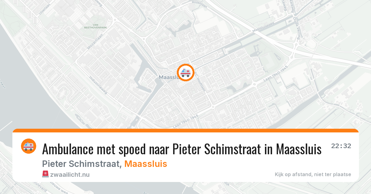 Ambulance met spoed naar Pieter Schimstraat in Maassluis — 16 jul 2026