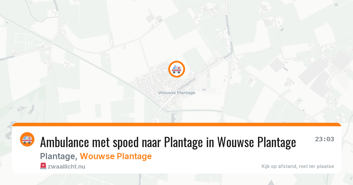 Ambulance met spoed naar Plantage in Wouwse Plantage — 22 jul 2026