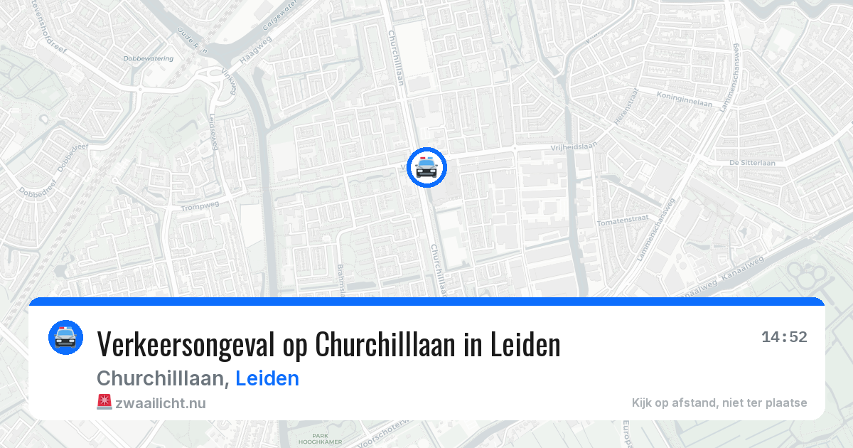 Verkeersongeval op Churchilllaan in Leiden — 14 mrt 2026