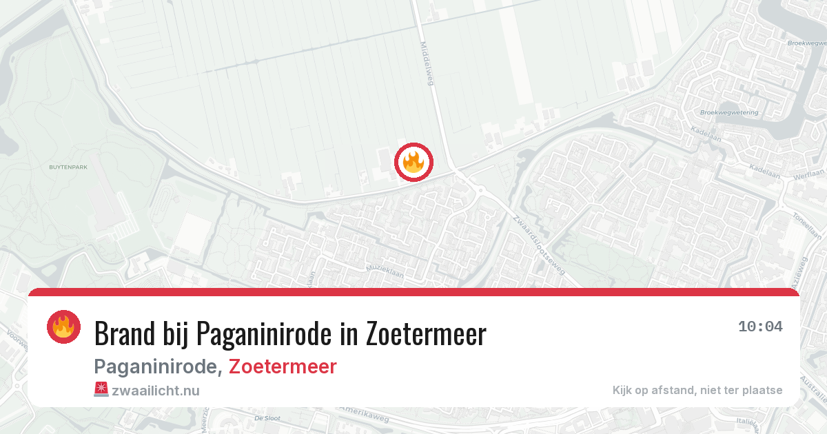 Brand bij Paganinirode in Zoetermeer — 13 apr 2026
