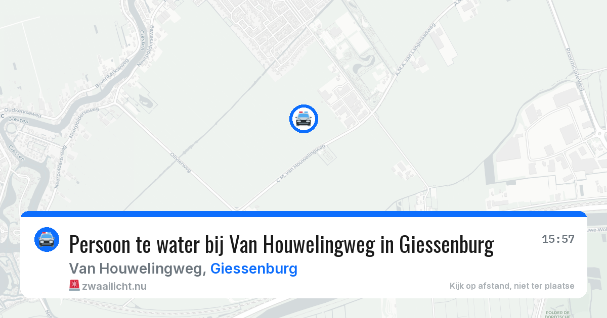 Persoon te water bij Van Houwelingweg in Giessenburg — 30 mrt 2026