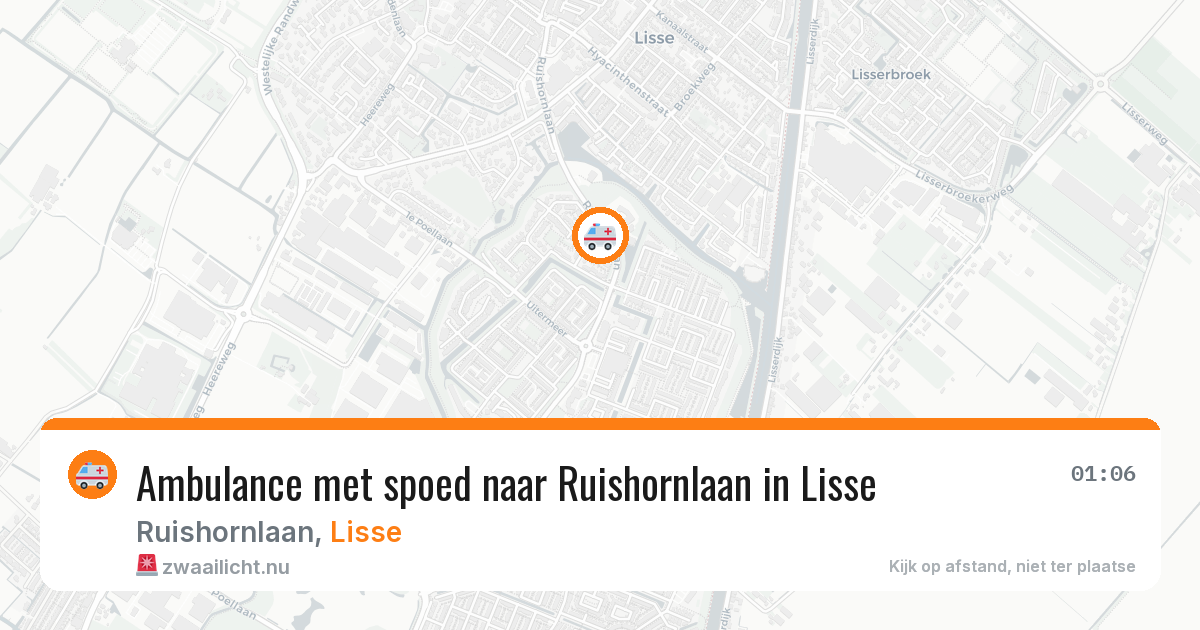 Ambulance met spoed naar Ruishornlaan in Lisse — 24 jul 2026