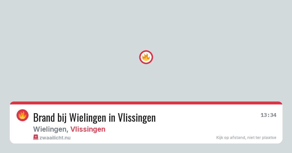 Brand bij Wielingen in Vlissingen — 15 jul 2026