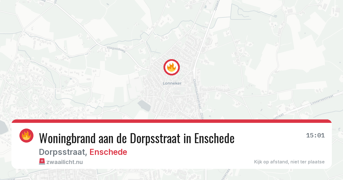 Woningbrand aan de Dorpsstraat in Enschede — 23 apr 2026