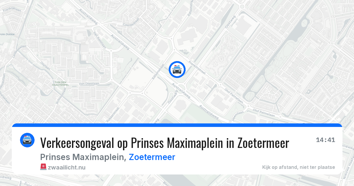 Verkeersongeval op Prinses Maximaplein in Zoetermeer — 24 jul 2026