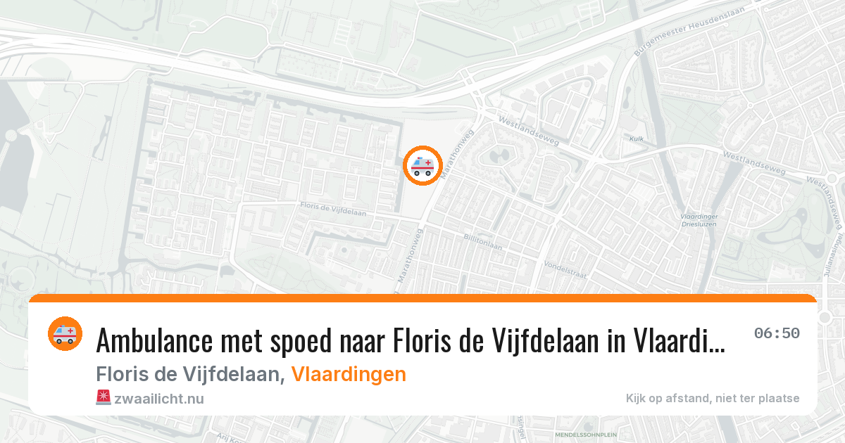 Ambulance met spoed naar Floris de Vijfdelaan in Vlaardingen — 6 jun 2026