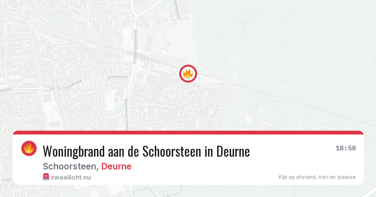Woningbrand aan de Schoorsteen in Deurne — 12 apr 2026