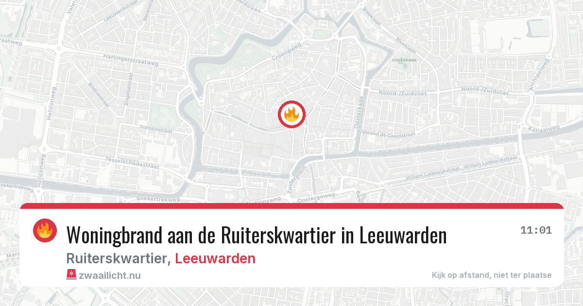 Woningbrand aan de Ruiterskwartier in Leeuwarden — 14 jul 2026